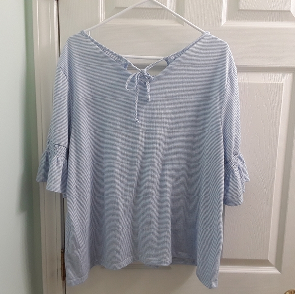 Lauren Conrad Striped Bell Sleeve Top - Picture 3 of 7